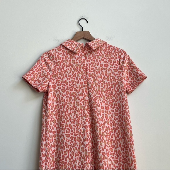 Tyler Boe Coral Animal Cheetah Print Kristen Shift Dress Small Mod Mini Retro - Picture 10 of 11